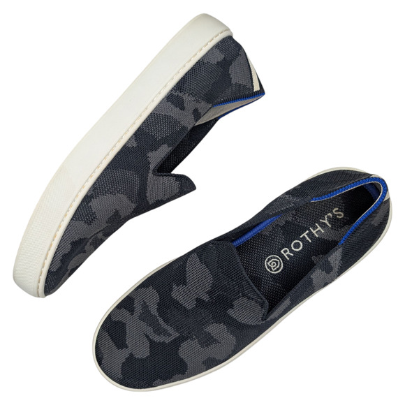 Rothys The Original Slip On Sneaker Camo Grey - Picture 1 of 8